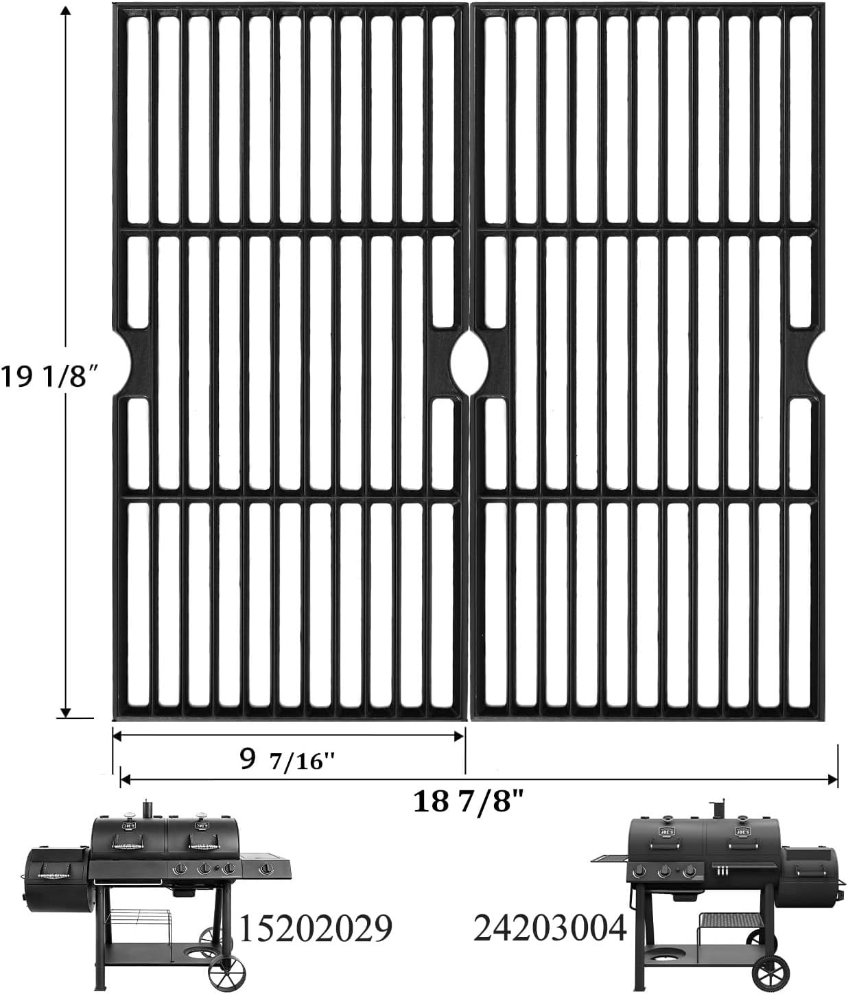 Hisencn Grill Parts for Oklahoma Joe's Longhorn Combo Grill 3-Burner 15202029 16202046 14201767 18202083 12201767 20209029, Oklahoma Joe Grill Grates, Heat Plate Flame Tamer