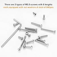 Vista 24 de Juego de 1225 tornillos de cabeza hexagonal M2 M3 M4 M5, tornillos de cabeza de zócalo de botón hexagonal, tornillos, tuercas, arandelas planas