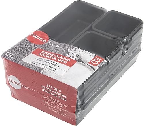 Miniatura 8 de Copco Basics - Juego de cubos entrelazados, 8 piezas, gris carbón