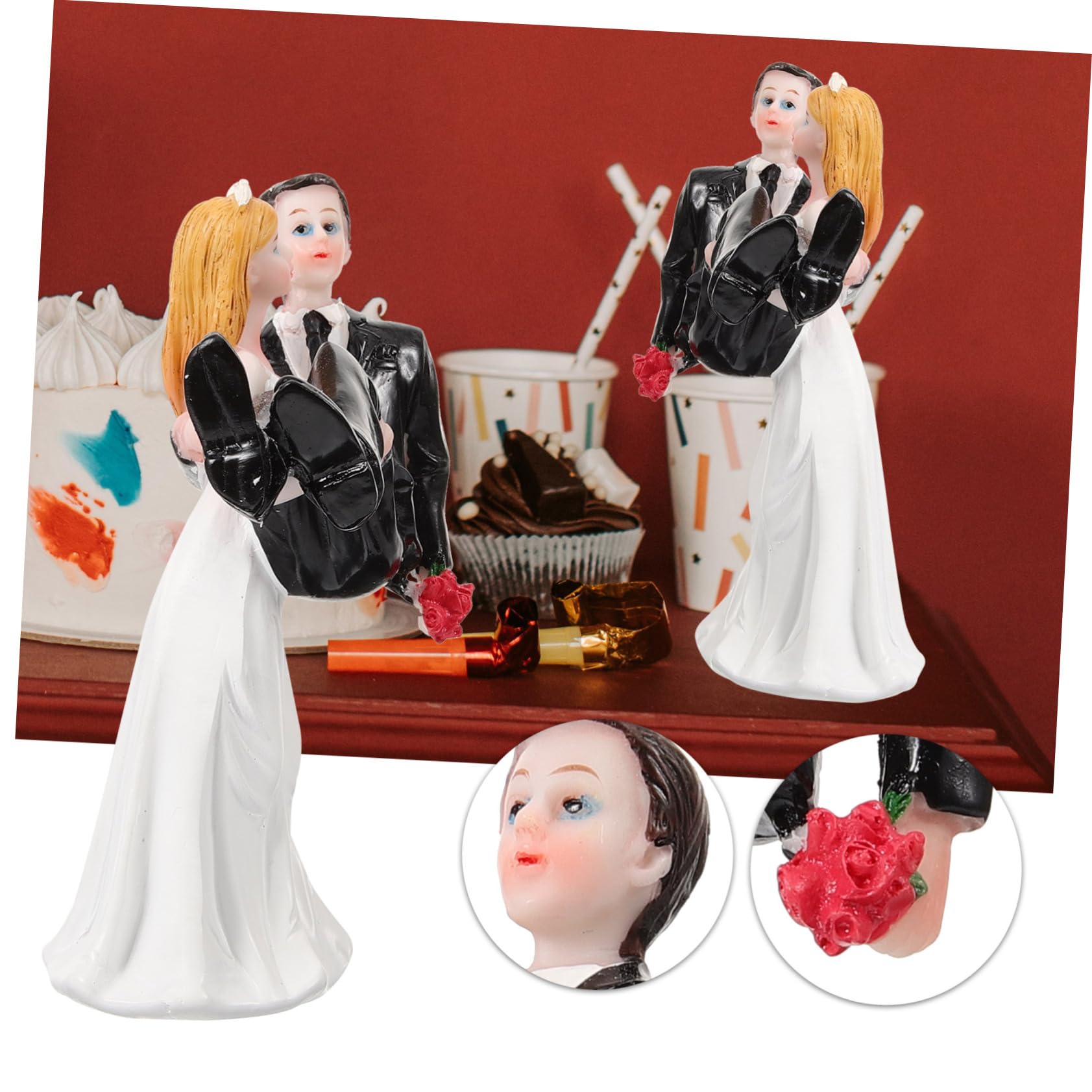 2stücke Brautpaar Statue Aus Resin Hochzeitsfigur Für Torten Romantische Deko Für Besonderen Tag Stilvolles Hochzeitspaar Ornament Hochzeitsaccessoires Zur Feier