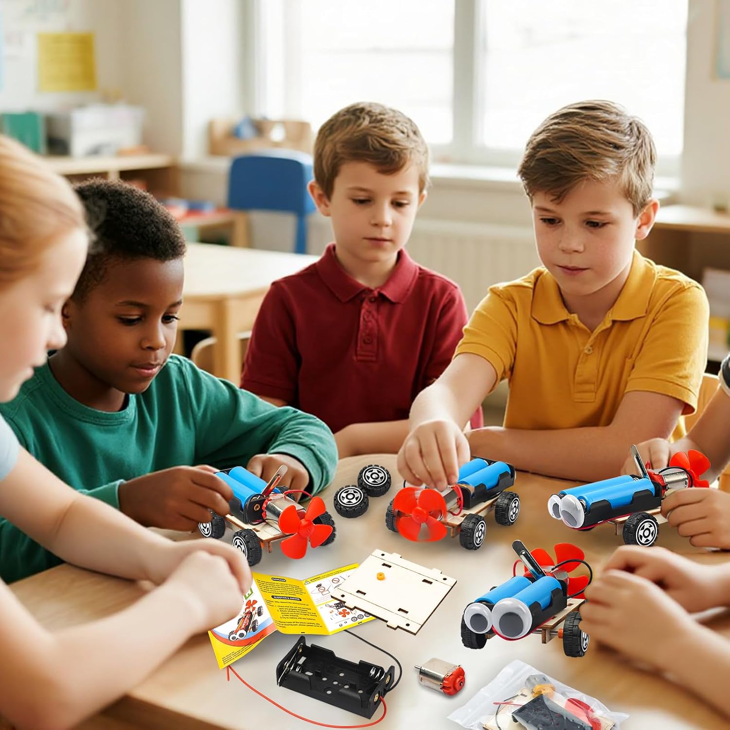 STEM Science Kits for Kids Age 8-12, 6 Set Wind-Powered Cars Science Experiments 8-10 9-12, Wood Building Crafts Kit for Boys Girls, School Classroom STEM Projects Toys Gifts for 8 9 10 12 13 Year Old