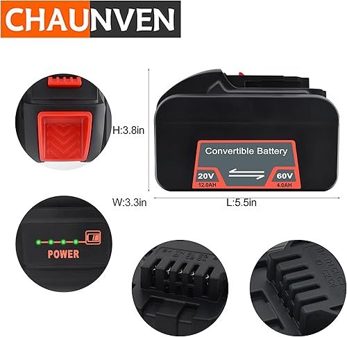 Miniatura 2 de 12Ah DCB612 Replacement for DeWalt 60V Battery DCB606 DCB609 DCB612 Cordless Power Tools 20V  60V  120V Battery