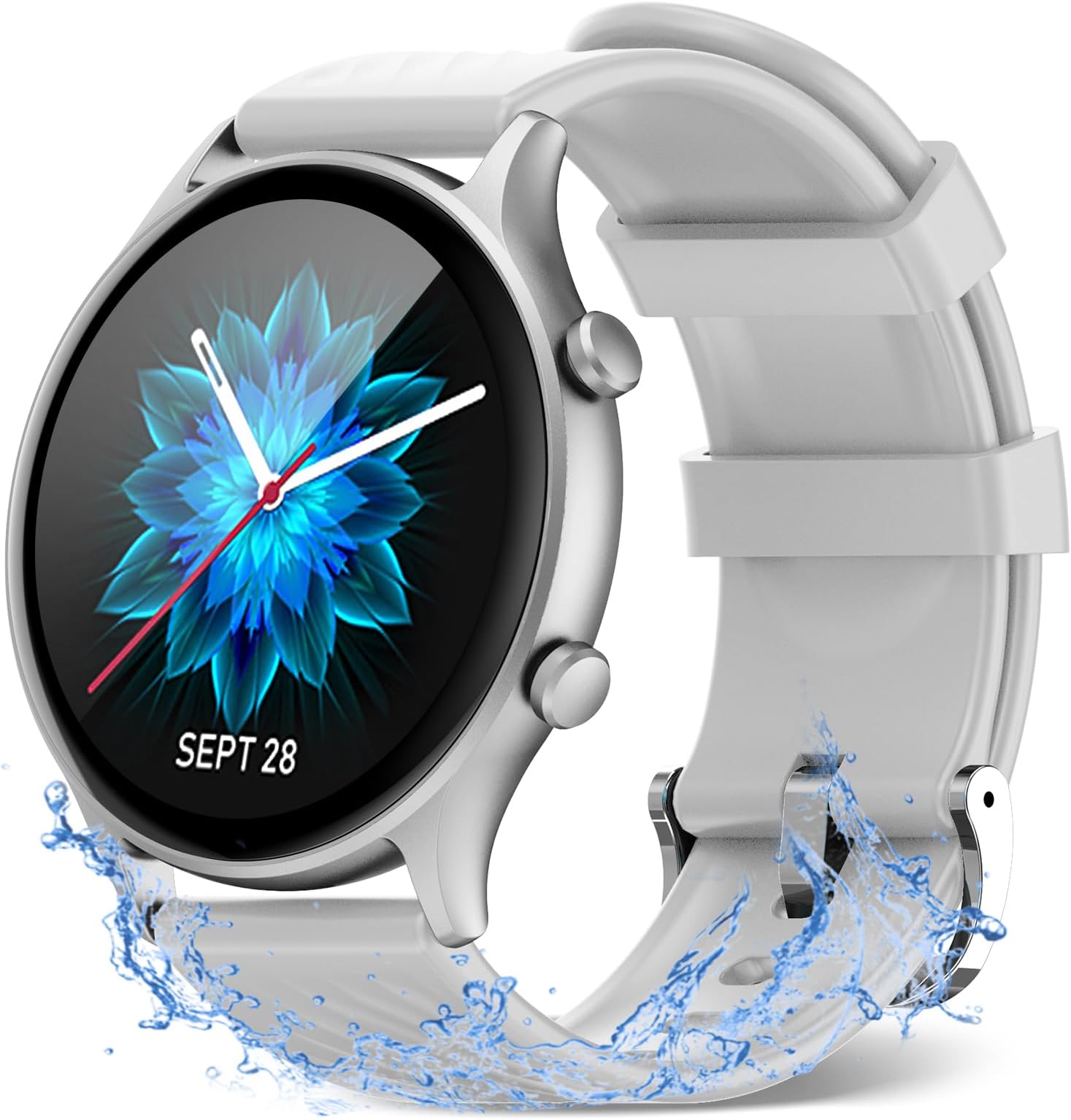 Smart Watch for Women, Ladies Smart Watch, Reloj Inteligente para Mujer, Waterproof Round Fitness Tracker with Answer/Make Call Smartwatch 150+ Sport Modes Pedometer Step Calorie Counte, 1.4" Grey
