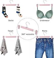 Vista 4 de NORTHERN BROTHERS Perchas para pantalones con clips, perchas para faldas para mujer, resistentes, perchas de clips de plástico para pantalones, Rosa