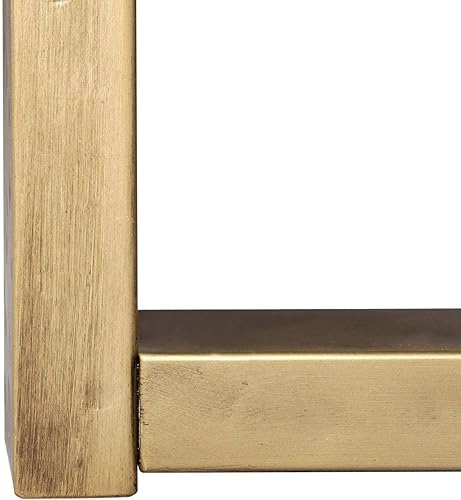 Miniatura 7 de GEPOW Mesa de centro redonda, mesa de centro de 36 pulgadas para sala de estar, mesa de cóctel de madera rústica con patas doradas