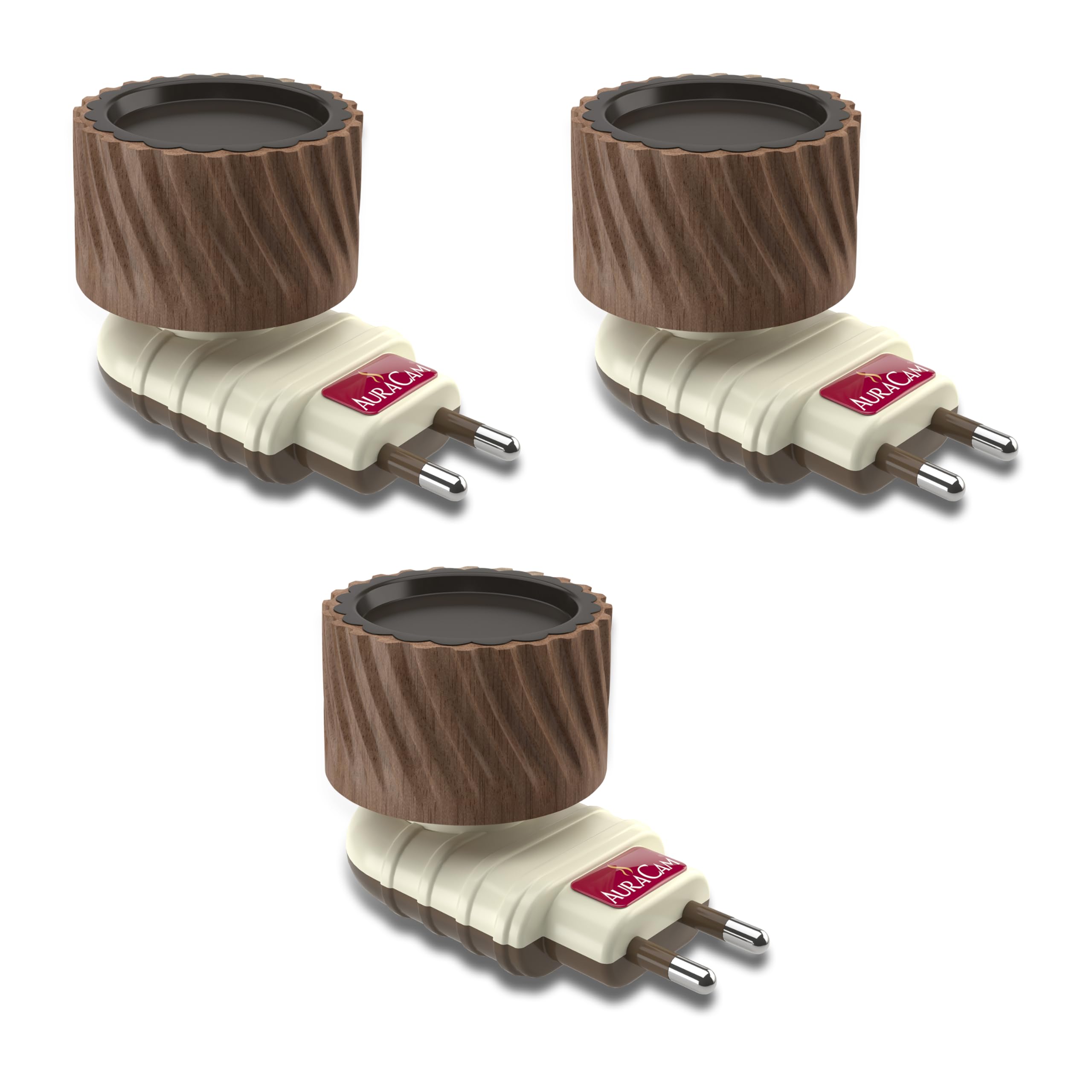 Auracam Camphor Burner/Essential Oil Diffuser/Bakhoor Kapoor Diffuser/Electric Diffuser for Fragrance/Kapur Dani for Pooja, Meditation, Havan/Kappor Stand for Home, Office (Pack of 3)