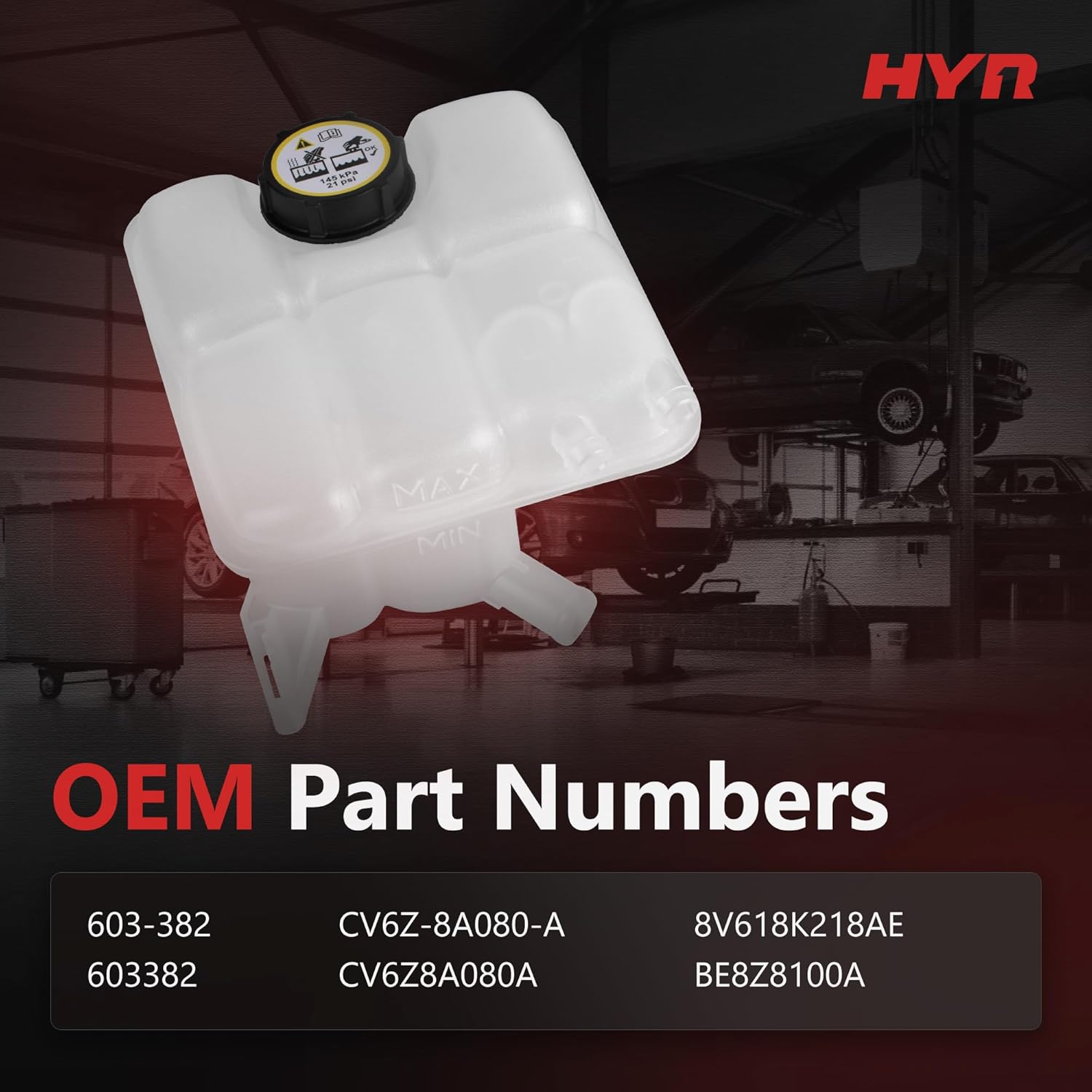 HYR Front Engine Coolant Reservoir Tank Fit for Ford Focus 2012-2018, Escape 2013-2016, Transit Connect 2014-2016, C-Max 2013-2018, Replace 603-382, BE8Z8100A