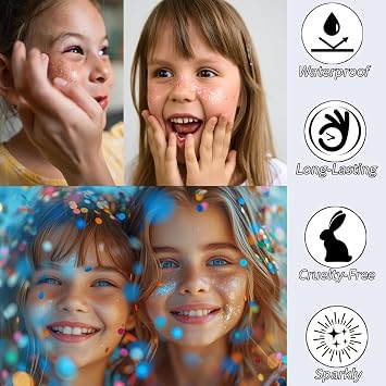 White Face Glitter Gel,Mermaid Body Glitter,Festival Rave Carnival Halloween Hair Sequins Face Glitter Paint Makeup,St Patricks Day Accessories,Sparkling Chunky for Women&Kids,50ML