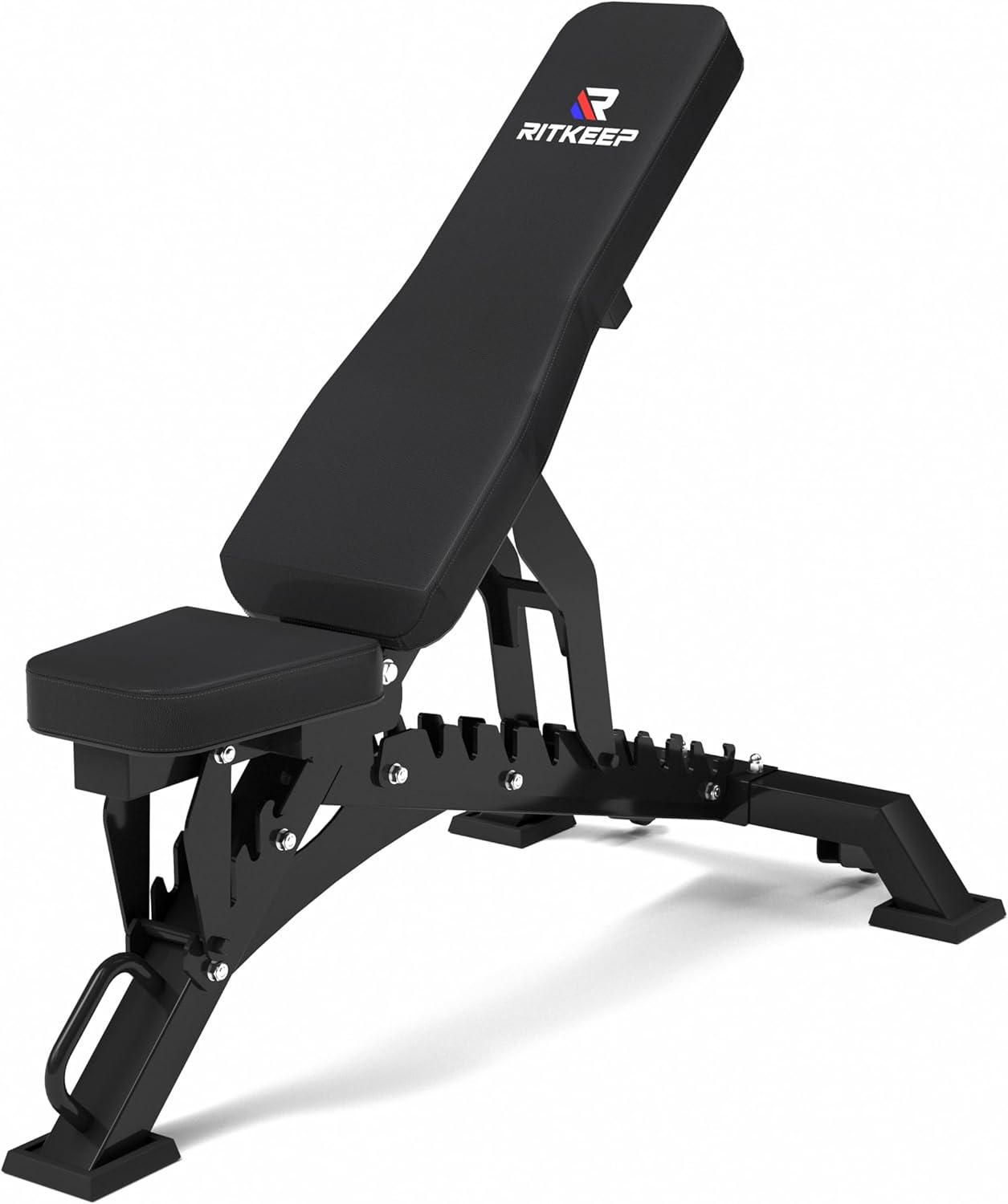 Adjustable Weight Bench 1300LB Capacity with 10 Backrest & 4 Seat Angles, Multi-Position Incline Decline Workout Bench for Bench Press, Sit-Ups & Full Body Training, RitKeep RAB-3000