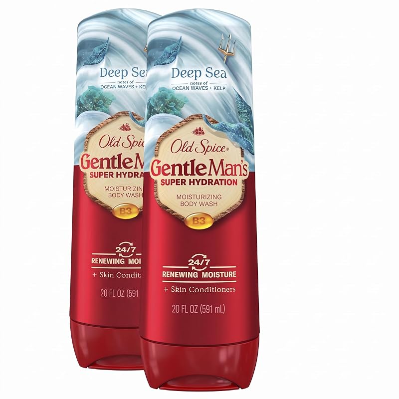 Sabonete líquido corporal Old Spice GentleMan’s Deep Sea com fragrância Ocean Waves + Kelp, 591 mL, pacote com 2