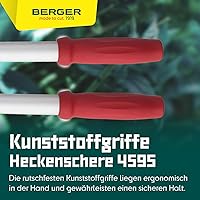 Vista 4 de Berger Cizalla de seto confort 4595 con cuchillas dentadas y amortiguador, longitud 22.4 in
