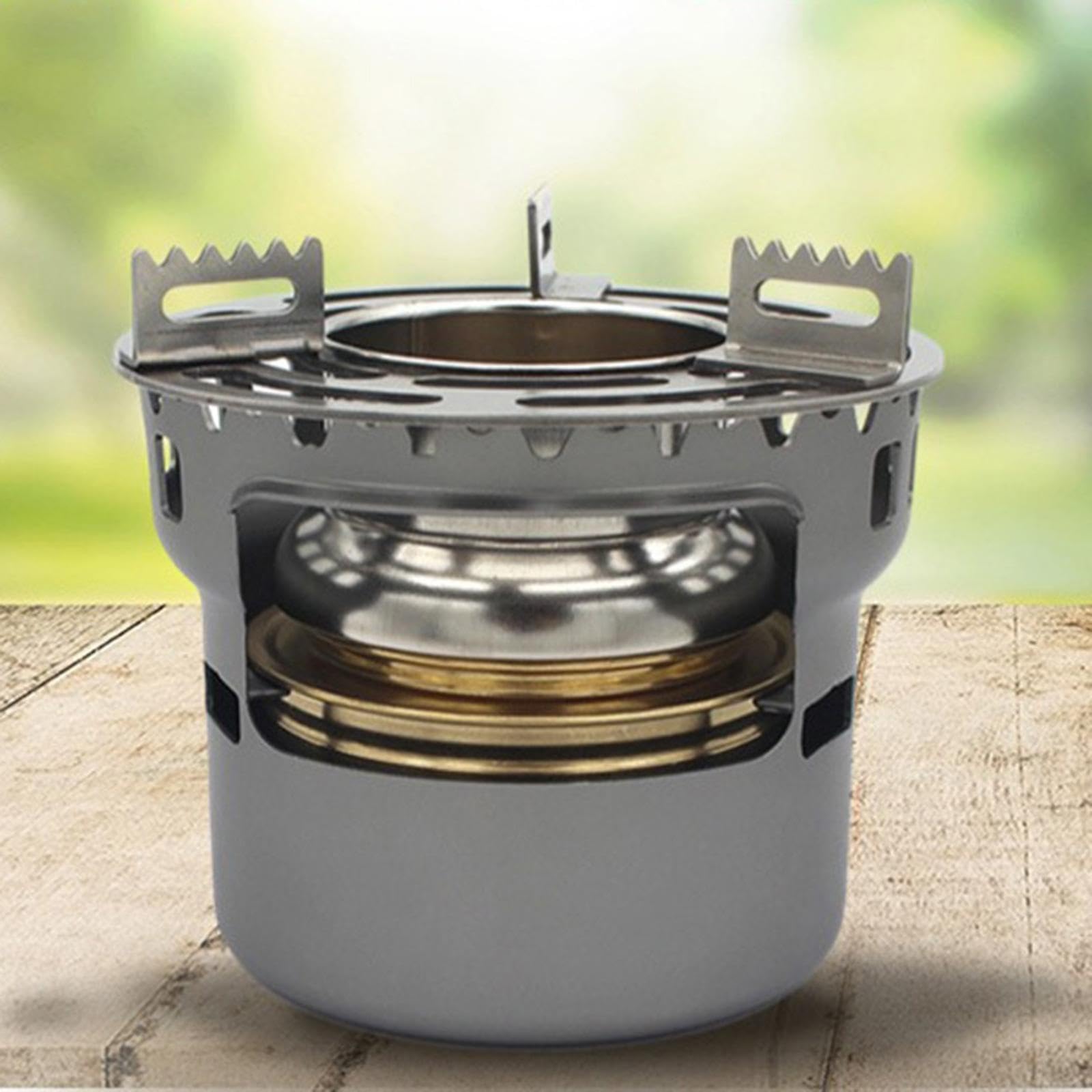 Réchaud à Alcool Compact Support Mini Poêle Brûleur à Alcool Structure Épaisse en Laiton Aluminium Résistant Adapté à La Cuisine Extérieure Pique-niqu
