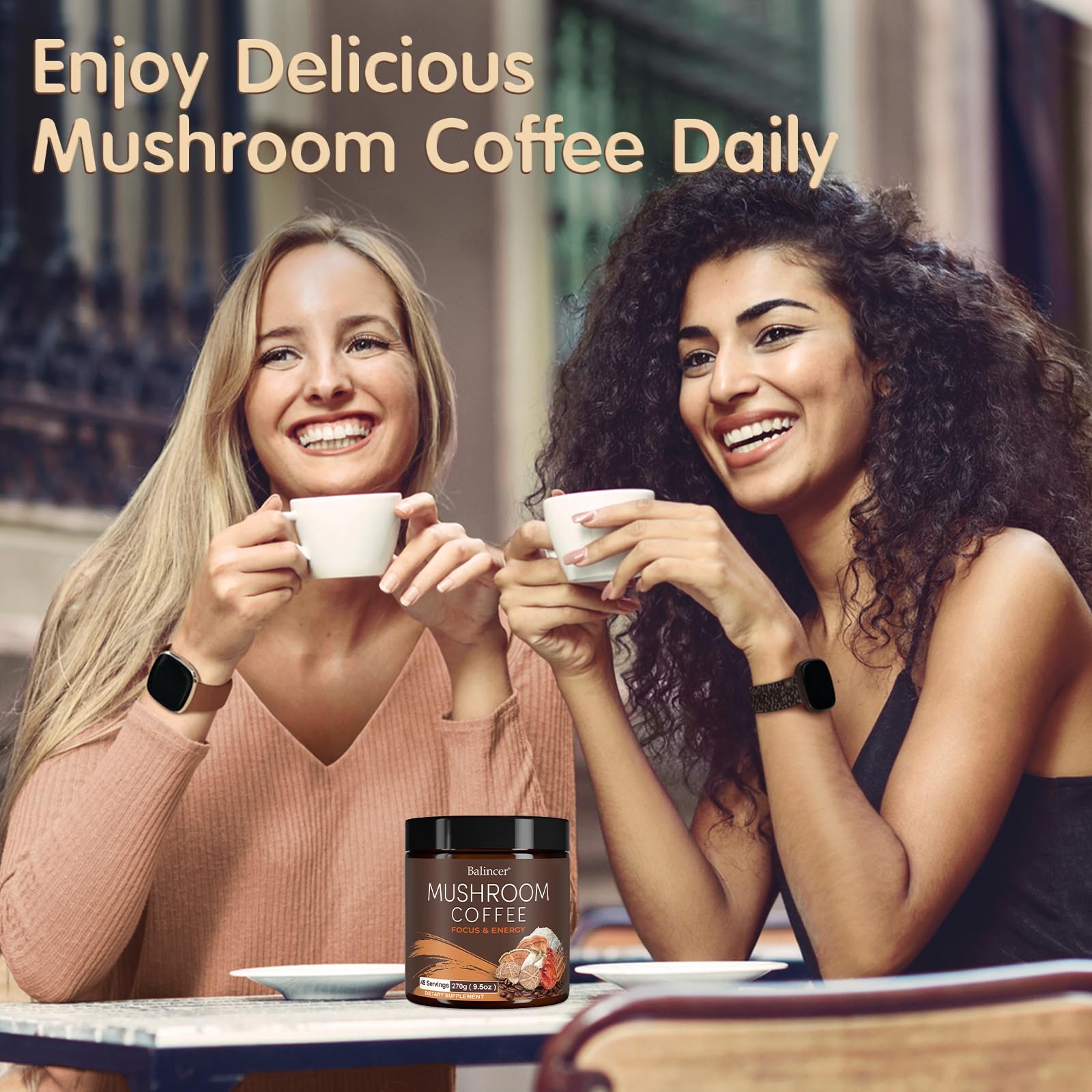 Mushroom Coffee with 6 Adaptogenic Mushrooms, Medium Roast, 45 Servings — Amazon image 6