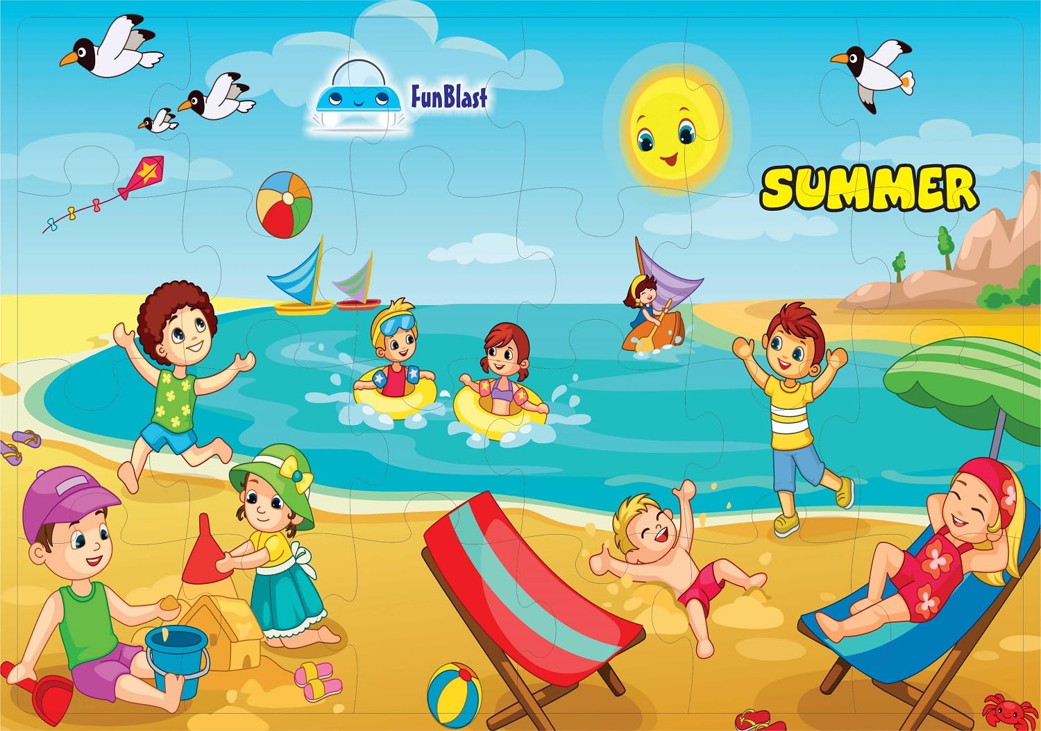 FunBlast Summer Seasons Jigsaw Puzzle for Kids, Floor Puzzle for Children, Learning and Educational Jigsaw Puzzle Toys, Set of 24 Pcs Puzzle (Multicolor, Size 30 X 22 CM) (B0CJR8DPHB) Amazon Price History, Amazon Price Tracker