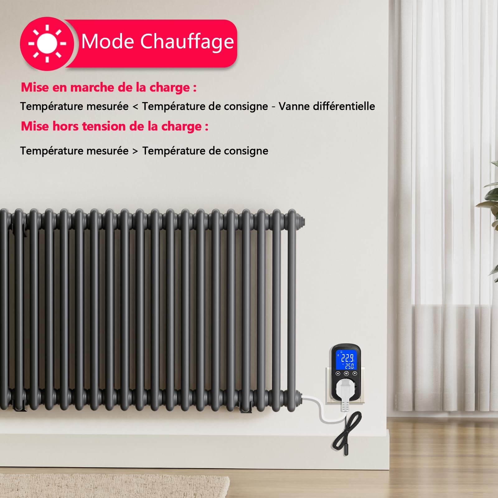 KETOTEK KT2000 Régulateur de température numérique avec capteur étanche, Prise pour Thermostat de Chauffage et de Refroidissement, pour Aquariums,terrariums,Greenhouse,vivariums,Reptiles