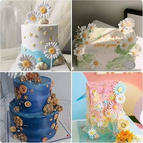 Vista 9 de Zixiang Moldes de silicona de flores de crisantemo, molde de margaritas para dulces, molde de girasol y chocolate para decoración de pasteles, pasta