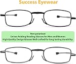 Reading Glasses 2 Pair Black and Gunmetal Readers Compact Folding Unisex Glasses for Reading Case Included