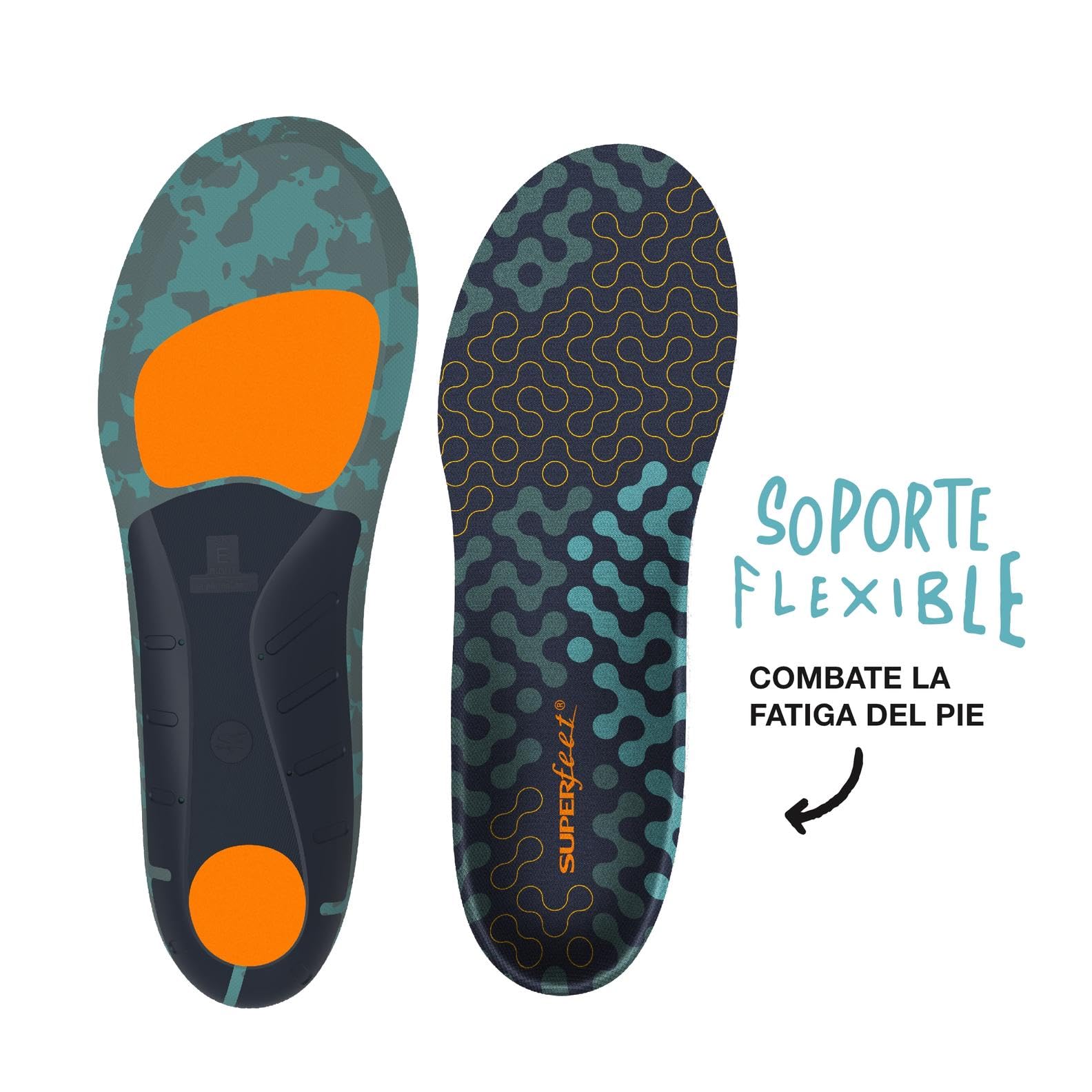 Superfeet Active Cushion Arco Alto, Plantillas Recortables, EU 45-46.5 | Plantillas Recortables, Soporte para Arcos Altos, Tecnología Adaptive Comfort, Materiales 100% Reciclados