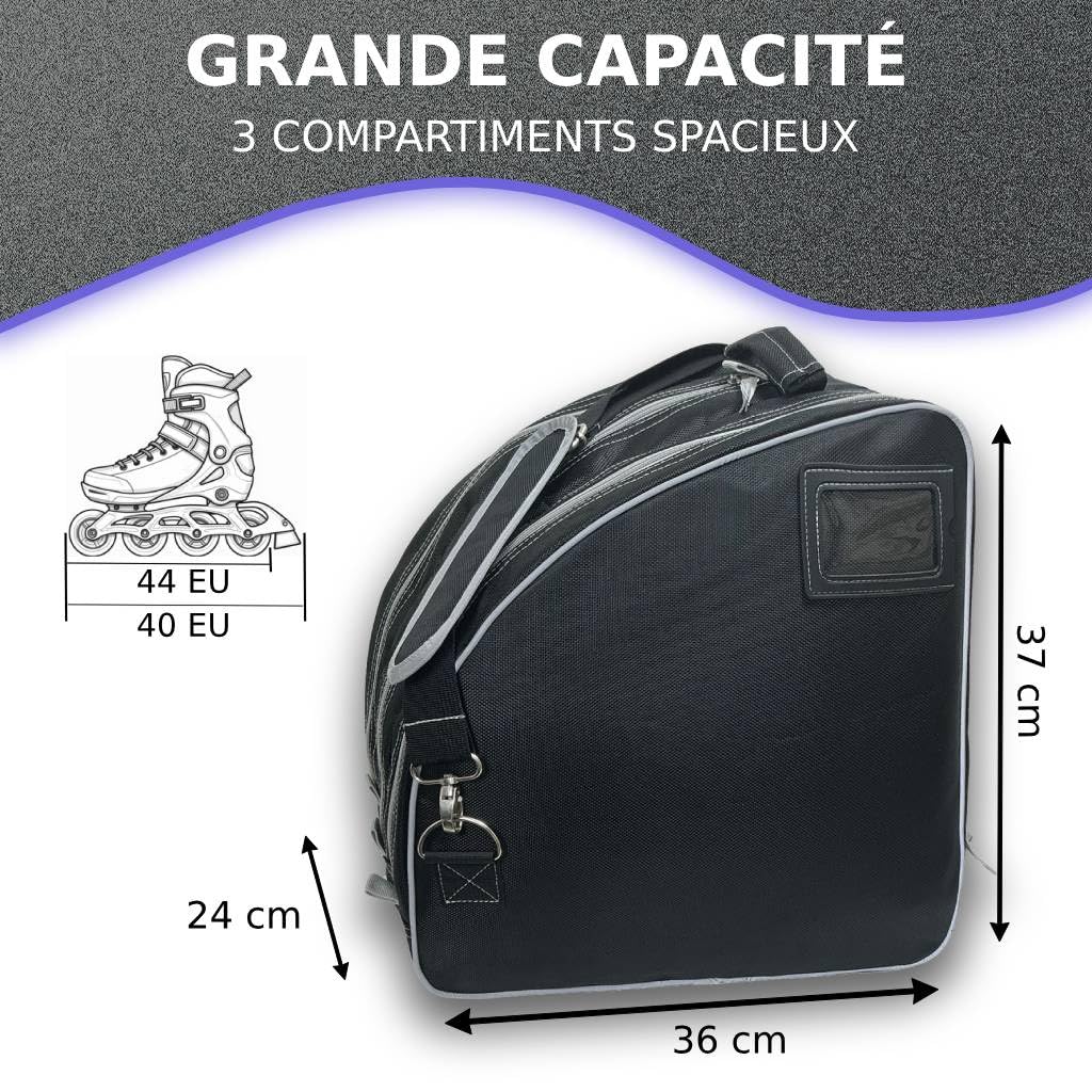 Sac Patins Fille | Patins en Ligne et Patins de Glace | Sac Résistant et Réglable | Poches Spacieuses et Respirantes | Patins en ligne sans frein jusqu'à la taille 44 EU, avec frein max. taille 40 EU.
