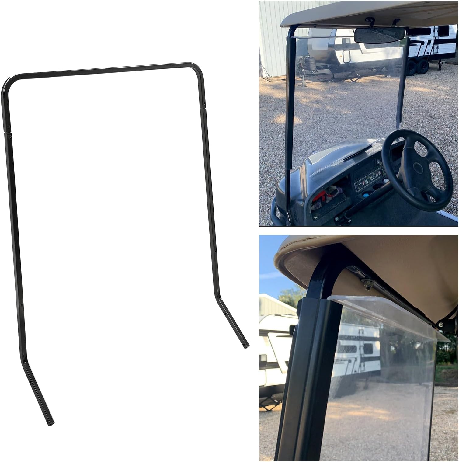 HECASA Front Roof Top Strut Support Brackets Compatible with 1994-2013 EZGO Golf Cart Medalist/TXT