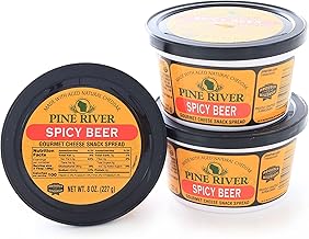 Pine River Cheese Spreads 3-Pack | Spicy Beer | (3) 8 oz tubs | SHELF-STABLE | Spicy, Creamy & Flavorful Authentic Wisconsin Pub Cheese Spread