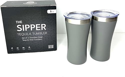 Miniatura 9 de The Sipper El vaso original de tequila. El acero inoxidable aislado de 5 onzas mantiene tu tequila a la temperatura perfecta. Vaso de chupito de