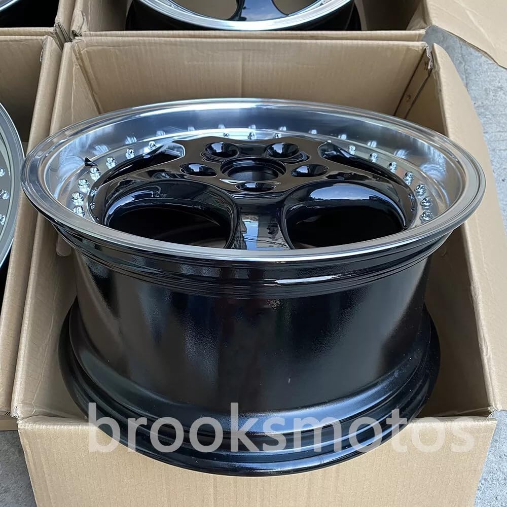 4pc 18" CLASSIC WIDE BLACK STYLE STAGGERED WHEELS RIMS FITS 1987-1991 PORSCHE 944 e2213