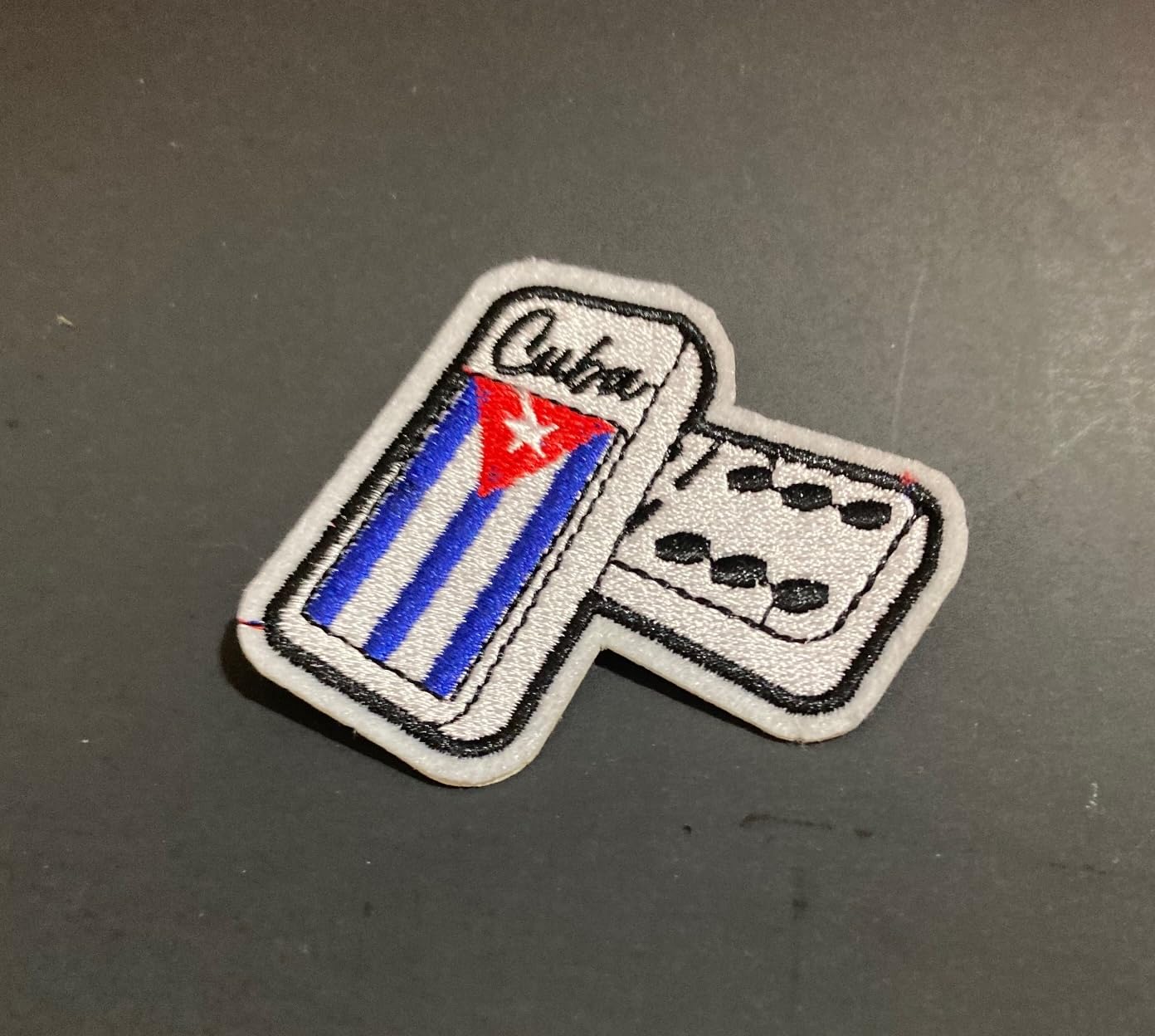 Cuban Flag Domino Double ninie Patch - Iron On or Sew On Patch for Clothing and Accessories