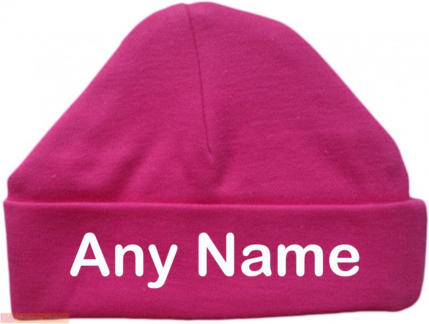 Personalised Newborn Baby Beanie Hat s (HOT Pink) - Soft 100% Cotton Headwear New Baby Grow Boy Clothing Girl Cute Mum Dad Mummy Daddy Custom Parent Birth Gift bib Present by 123t