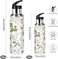 Vista 2 de Medieval Dragons - Botellas de agua aisladas con tapa con popote, sin BPA, 22 onzas, a prueba de fugas, botella de agua deportiva de acero