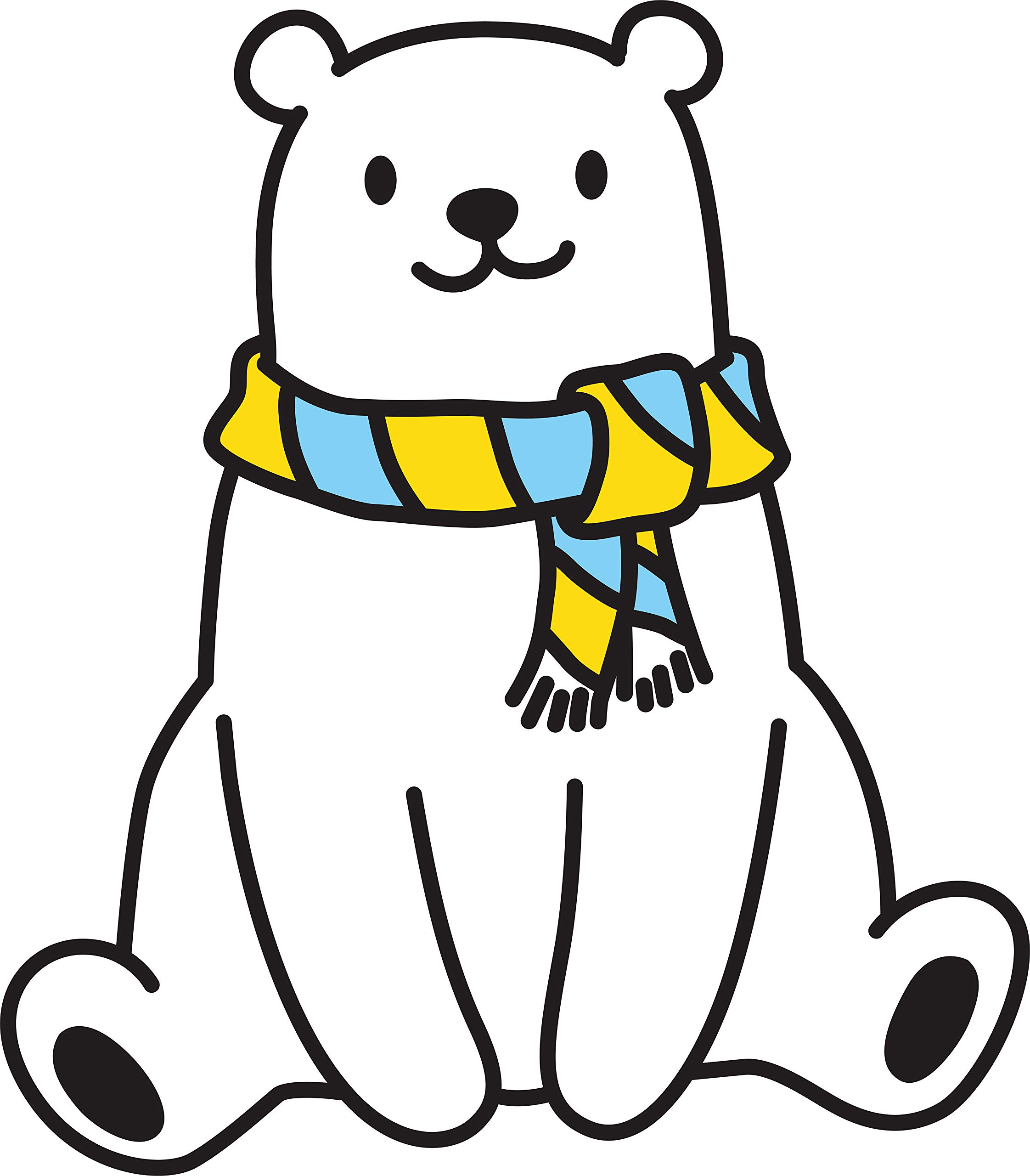 ʕ•ᴥ•ʔ Sweet Happy Winter Polar Bear Cartoon Art Emoji Vinyl