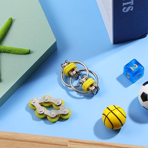 Miniatura 5 de El juego de juguetes para ansiedad incluye seis cadenas de rodillos y reductores de estrés de cadena giratoria para autismo, alivio del estrés y la