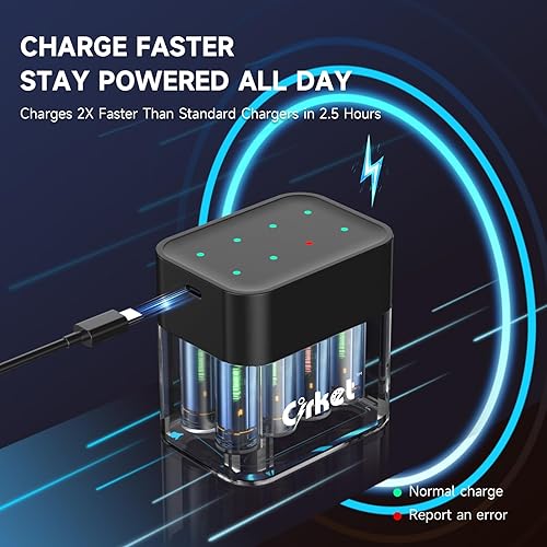 Miniatura 3 de Baterías recargables de iones de litio AA y AAA, paquete de 8 con cargador rápido, 3600 mWH+1300 mWH, 1.5 V, larga duración, doble A, trípode, A,