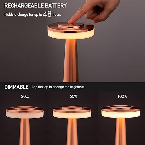 Miniatura 10 de OBright Lámpara de mesa LED portátil con sensor táctil 3 niveles de brillo batería recargable de hasta 48 horas de uso luz nocturna para guardería