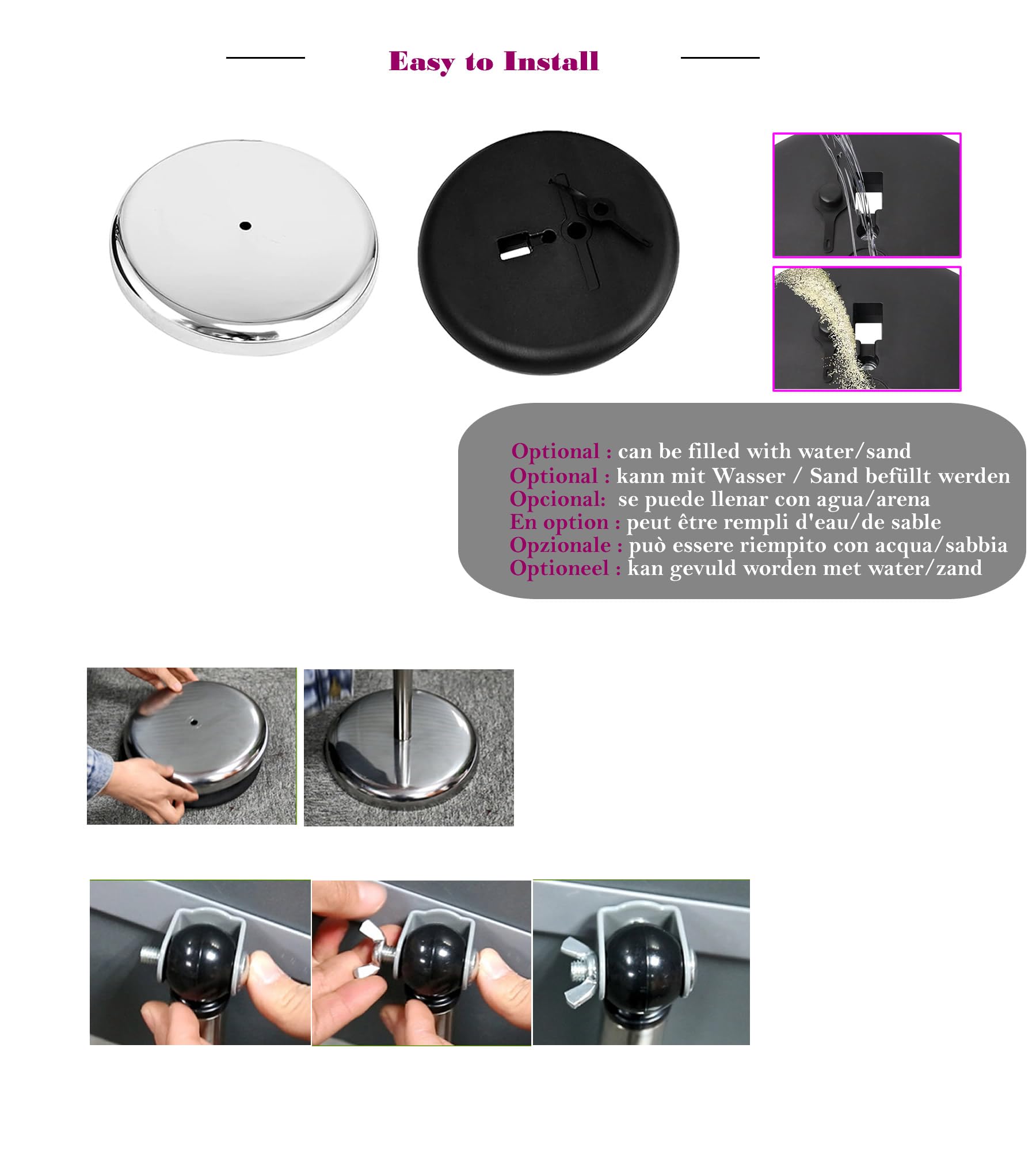 TUKA-i-AKUT 2X A4 Espositore Informativo da Pavimento, Regolabile in Altezza, Supporto per Pubblicitario Presentazioni Poster Cartelli Annunci, Portaposter Cornice Pieghevole, Argento TKD8423-2X