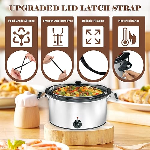 Miniatura 3 de IWIWE - Correa de goma para cierre de tapa, 6, 7, 8 cuartos de galón, compatible con Hamilton Beach Crock Pot de olla de cocción lenta, WHT,