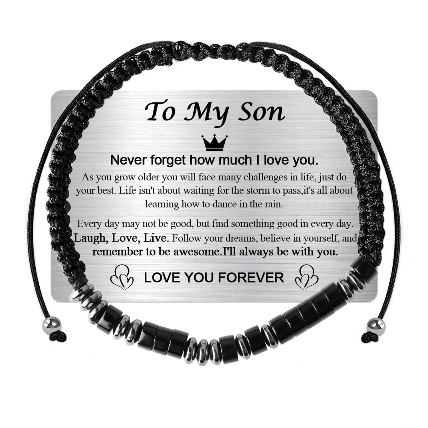 Teens Boys Gift Ideas: Morse Code 'I LOVE YOU' Bracelet for Son - Adjustable, Handmade Christmas Stocking Stuffers, Valentines, Easter Basket, Graduation Gifts