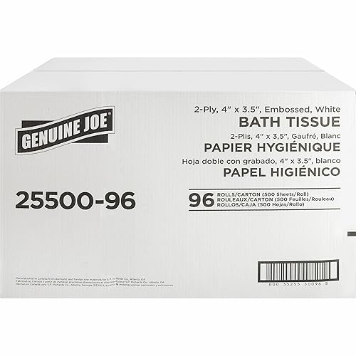 Miniatura 2 de Genuine Joe - GJO2550096 Rollos de papel de baño estándar de 2 capas (paquete de 96 rollos)