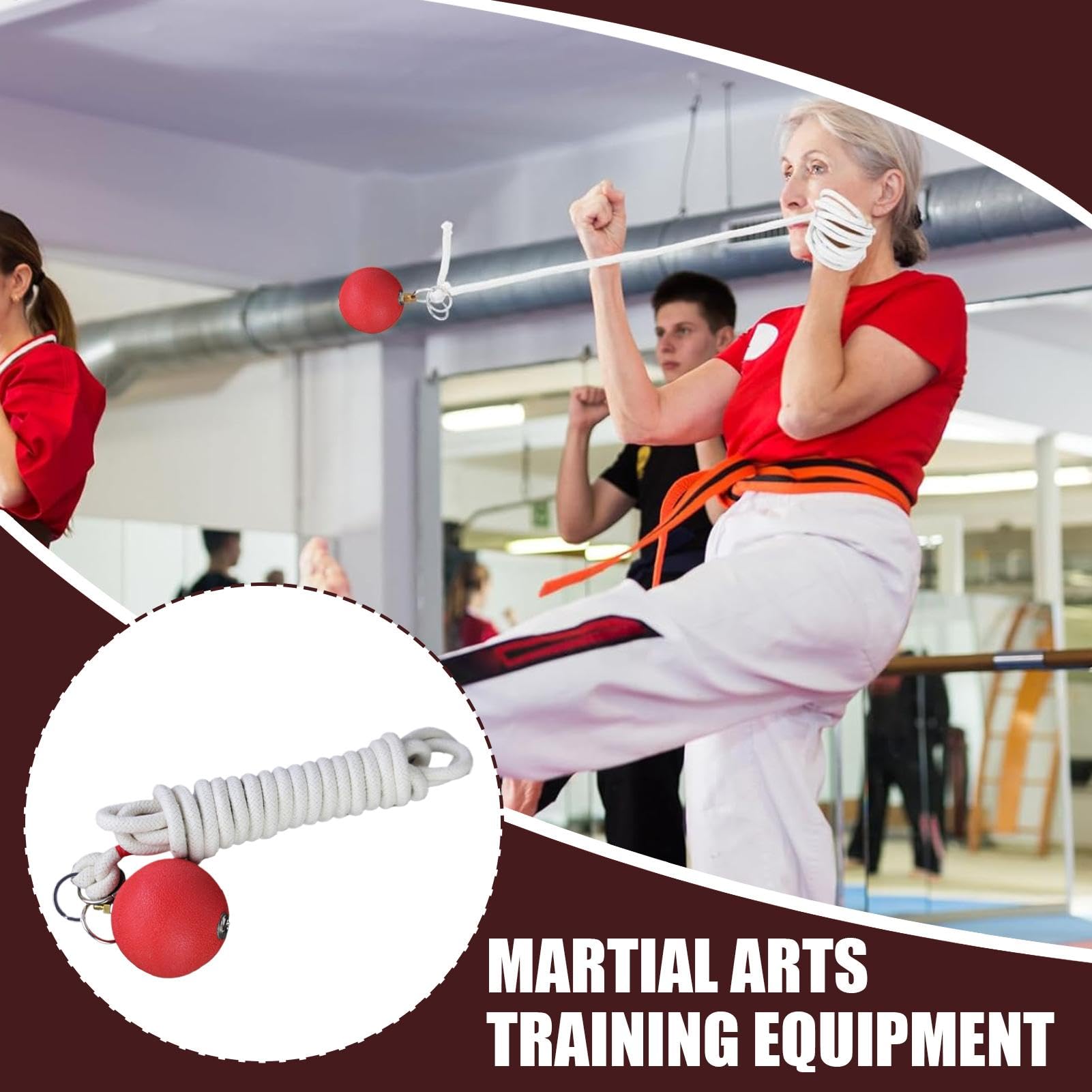 Rope Dart Hammer with Rubber Throw, User-Friendly Practice Equipment for Martial Arts, 137.8 Inches Soft Chinese Traditional Trainer for Muscle Building and Skill Development
