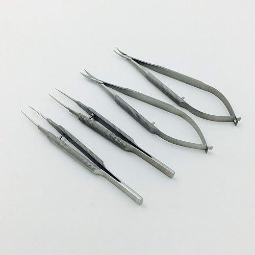 Miniatura 3 de 4 piezas de acero inoxidable Instrumentos Set Forep Aguja Titular Tijera Oftálmica