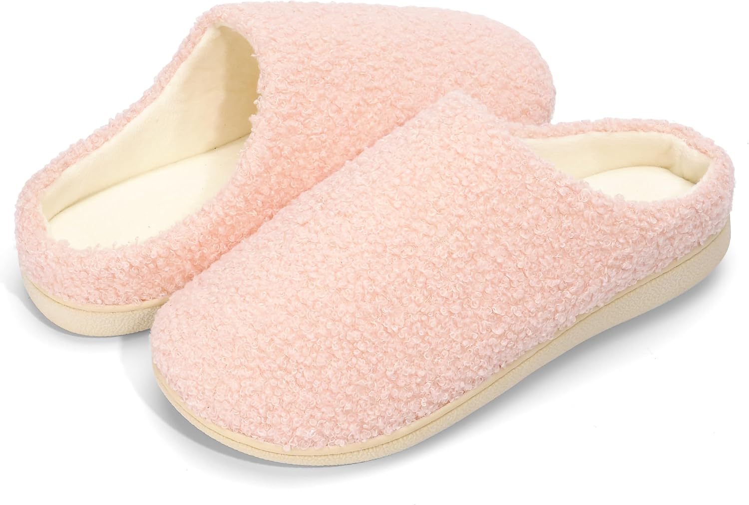 Anmerl Women's Memory Foam Slippers, Pluch Warm House Shoes with Non-Slip Rubber Sole, Cozy Indoor Slip On for Home, Bedroom, Office