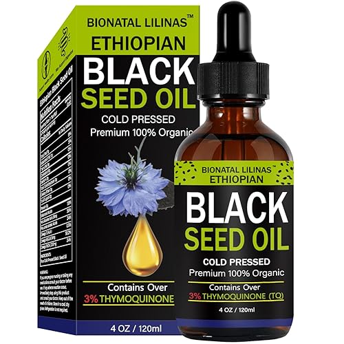 BIONATAL LILINAS Aceite de semilla negra etíope, aceite de semilla negra orgánico prensado en frío, 3 veces TQ, aceite de semilla negra prensado en