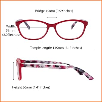 EYEGUARD 4 Pack Reading Glasses for Women Spring Hinges Comfortable Readers