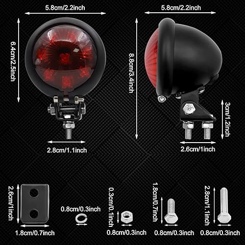 Miniatura 4 de Luz trasera para motocicleta, luz LED universal de freno para correr, compatible con motocicleta, motocross, ATV, UTV, color rojo, 12 V, 1 unidad