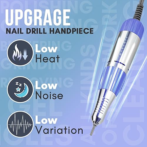 Miniatura 9 de Makartt Paquete de esterilizador de herramientas de uñas con taladro de uñas eléctrico lima de uñas JD700