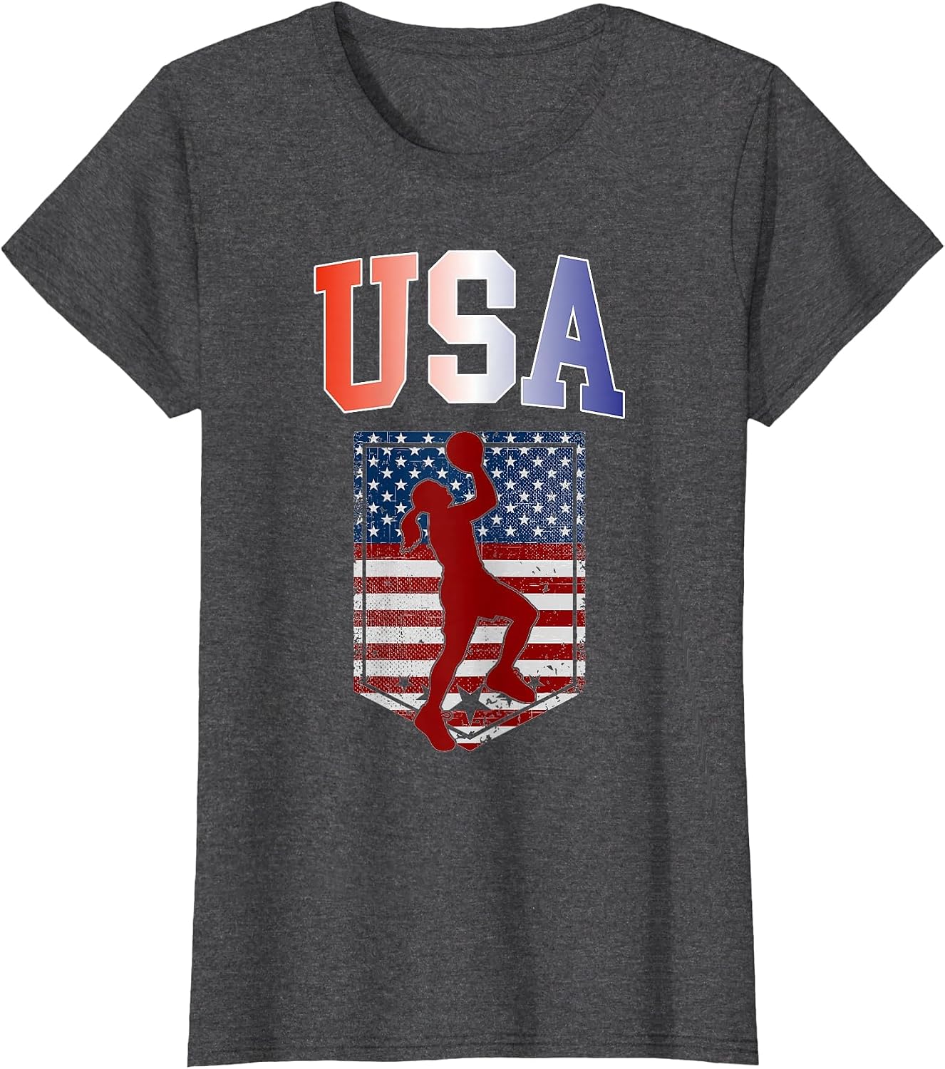 USA Patriotic Women's Basketball American Flag Summer Sports T-Shirt