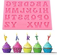 Vista 4 de Moldes de silicona con forma de letras, herramienta de decoración, rosa, gris, molde del alfabeto para pastel, fondant, chocolate (rosa)