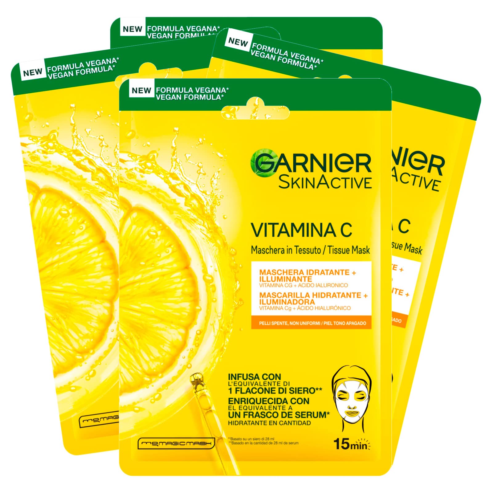 3x Garnier SkinActive Hydra Bomb Mascarilla Facial en Tela Hidratante y Matificante con Té Verde y Ácido Hialurónico — view 22