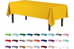 Exquisite Premium Plastic Tablecloth: Yellow Radiance for Lively Gatherings
