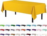 Vista 45 de Exquisito mantel redondo de plástico Party Solids morado, 84 pulgadas, paquete de 4